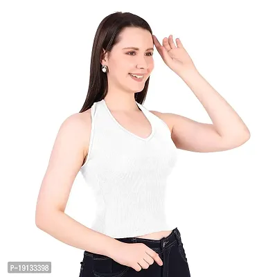 Patson Women Stylish Backless Top (Medium, White)-thumb5