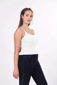 Patson Women Cami Top for Summer (Small, White)-thumb4