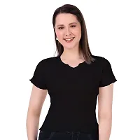 Patson Women Premium Cotton Top (Small, Black)-thumb5