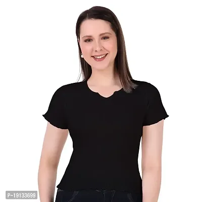 Patson Women Premium Cotton Top (Small, Black)-thumb6