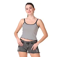 Patson Women Cami Strap Tank Top (Medium, Grey)-thumb3