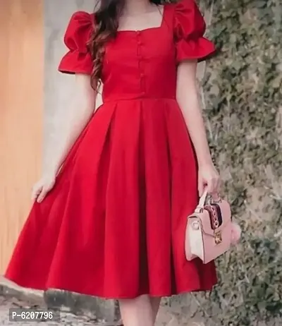 Red satin dress-thumb0
