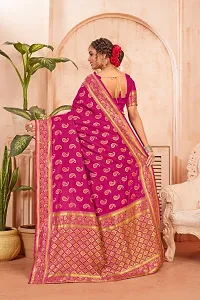 Stylish Pink Jacquard Saree With Blouse Piece For Women-thumb1