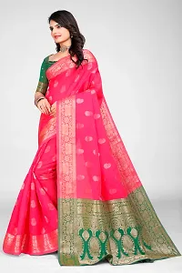 Stylish Pink Jacquard Saree With Blouse Piece For Women-thumb3