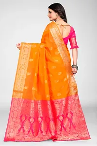 Stylish Mustard Jacquard Saree With Blouse Piece For Women-thumb1