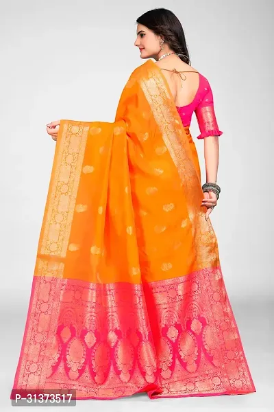 Stylish Mustard Jacquard Saree With Blouse Piece For Women-thumb2