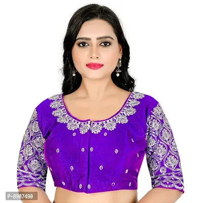 Phantom Silk Zari Embroidered Stitched Blouses-thumb0