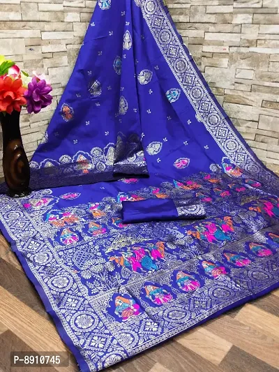 Fancy Art Silk Saree with Blouse Piece for Women-thumb0