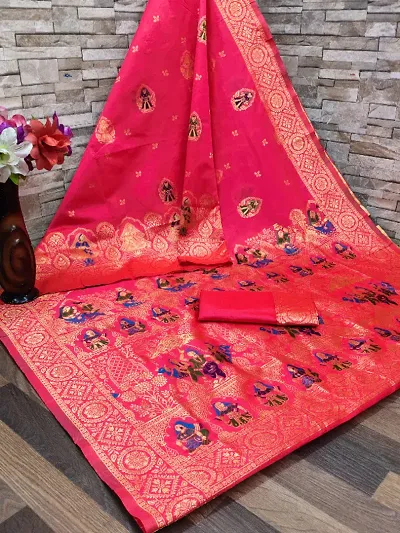 Banarasi Silk Jacquard Sarees with Blouse piece