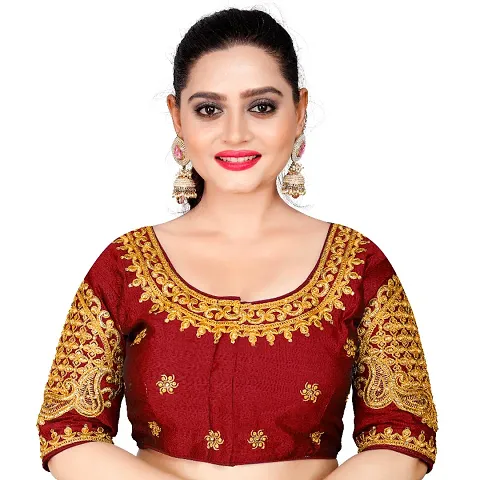 Classic Banglori Silk Stitched Embroidered Blouses for Women