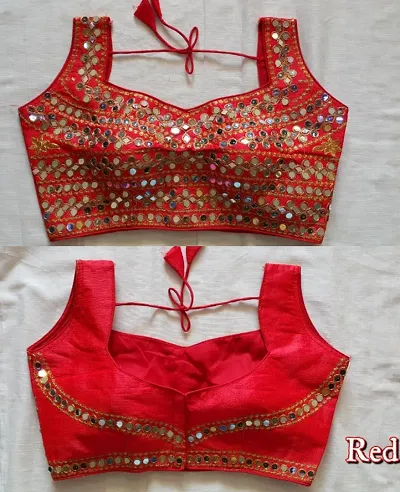 Reliable Pure Banglori Silk Mirror Work Blouses For Women