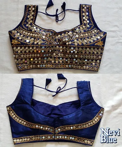 Reliable Pure Banglori Silk Mirror Work Blouses For Women