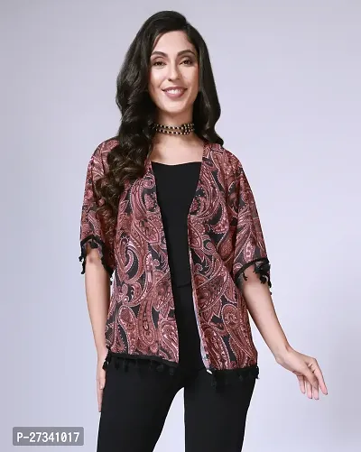 Classic Georgette Printed Shrug for Women