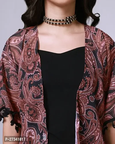 Classic Georgette Printed Shrug for Women-thumb4