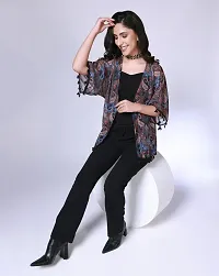 Classic Georgette Printed Shrug for Women-thumb2