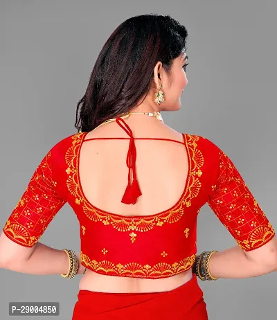 Stylish Poly Silk Embroidered Blouse for Women-thumb3