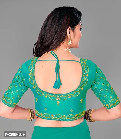 Stylish Poly Silk Embroidered Blouse for Women-thumb2