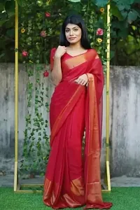 Beautiful Chiffon Saree with Blouse Piece-thumb2
