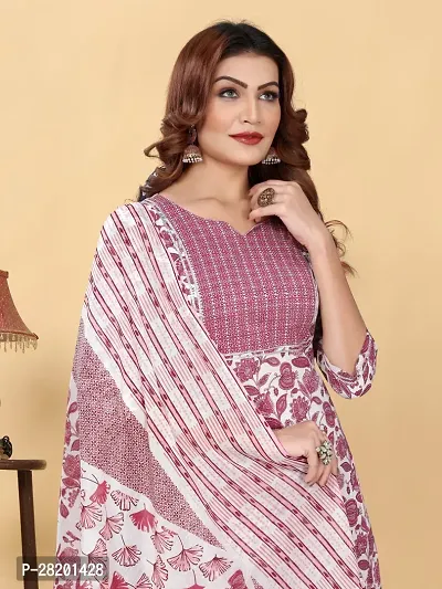 Fancy Cambric Cotton Kurta Bottom And Dupatta Set For Women-thumb5
