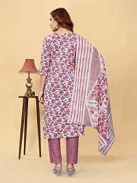 Fancy Cambric Cotton Kurta Bottom And Dupatta Set For Women-thumb1