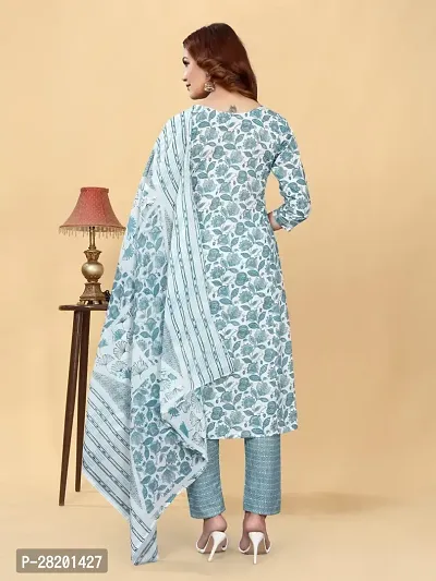 Fancy Cambric Cotton Kurta Bottom And Dupatta Set For Women-thumb2