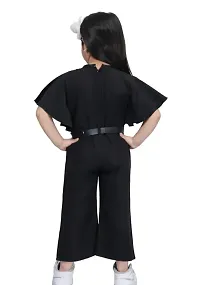 Stylish Black Cotton Blend Jumpsuit For Girls-thumb1