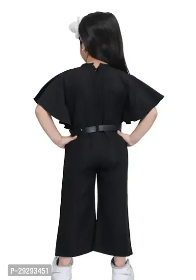 Stylish Black Cotton Blend Jumpsuit For Girls-thumb2