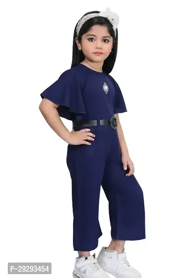 Stylish Blue Cotton Blend Jumpsuit For Girls-thumb2