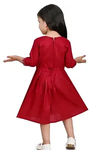 Stylish Maroon Rayon Dresses For Girls-thumb1