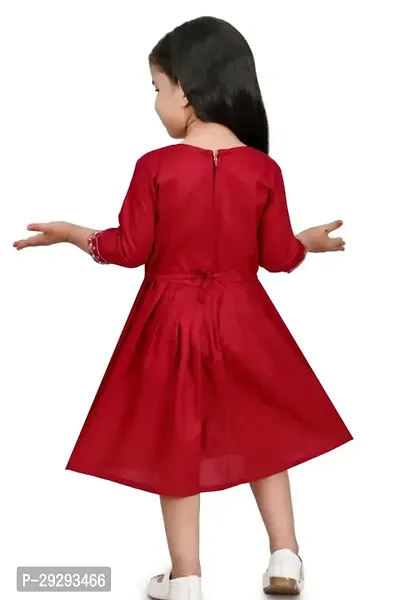 Stylish Maroon Rayon Dresses For Girls-thumb2