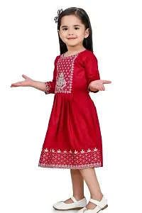 Stylish Maroon Rayon Dresses For Girls-thumb2