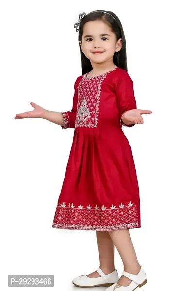 Stylish Maroon Rayon Dresses For Girls-thumb3