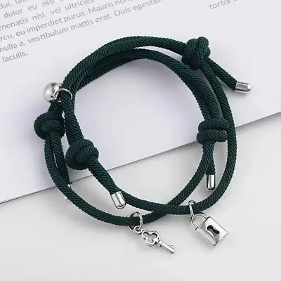 Buy VIEN 2Pcs Magnetic Attraction Creative Couples Distance Matching  Bracelets / Mutual Attraction Friendship Braided Rope Bracelet - Lowest  price in India