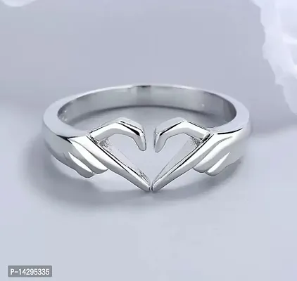 Buy VIEN Love Gesture Couple Hands Than Heart Hug Me Thumb Finger Ring PACK  OF 3 Alloy Silver, Gold Plated Ring Set Online In India At Discounted Prices