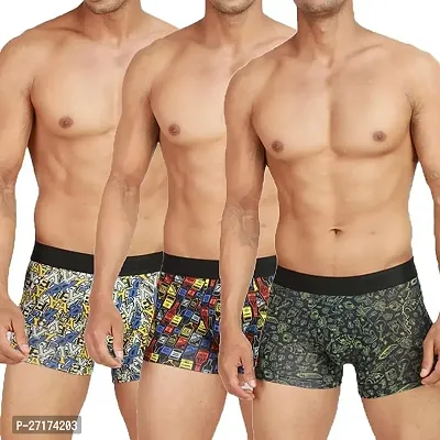 Stylish Cotton Blend Trunks For Men Pack of 3-thumb0