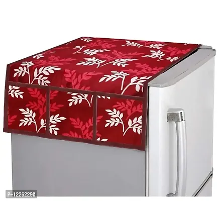 Swalloworld? Designer Knitting Decorative Fridge Top Covers Anti-dust (21 X 39 Inches) (Red+Black)-thumb2