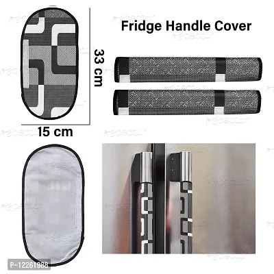 Combo Of Kitchen Combo Fridge Top Cover Fridge Handle Covers 4 Fridge Mats Set Of 7 Pieces Black Box-thumb5