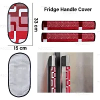 Brewel Swalloworld Combo of Kitchen Combo Fridge Top Cover, Fridge Handle Covers,4 Fridge Mats ,Set of 7 Pieces, (Red-Box)-thumb4