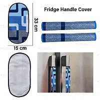 Swalloworld Combo of Kitchen Combo Fridge Top Cover, Fridge Handle Covers,4 Fridge Mats ,Set of 7 Pieces, (Blue-Box)-thumb4