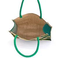 H&B Jute Bag ? Shopping Bag | Tote Bag | Carry Bag | Grocery Bag | Eco-Friendly Bag | Shoulder Bag | Handbag | Travel Bag | Beach Tote - Military Design (Green)-thumb3