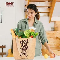 H&B Natural Jute Tote Bag (You are What You eat - Beige)-thumb4