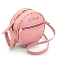 Sacci Mucci sling bag for women or Women's round sling bag (Blush)-thumb1