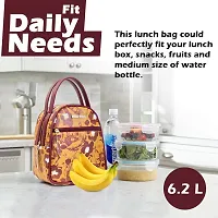 SACCI MUCCI Lunch Bag - Lunch Bag for Office | Lunch Bag for Women | Office Lunch Bag | Tiffin Bag I Perfect for Office | Carry Bag for Lunch Box - Anemone Leopard (Mustered)-thumb1