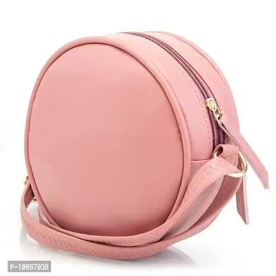 Sacci Mucci sling bag for women or Women's round sling bag (Blush)-thumb3