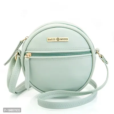 Sacci Mucci sling bag for women or Women's round sling bag (Mint Green)-thumb0