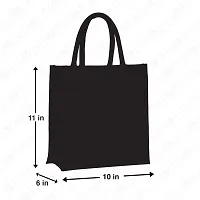 H&B Jute Lunch Bag ? Jute Bag for Lunch, Bags for Men, Bags for Girls, Travel Bag, Bag for Women, Jute Handbags for Girls ? Zip, Bottle Holder ? Ikat Print (Blue)-thumb4