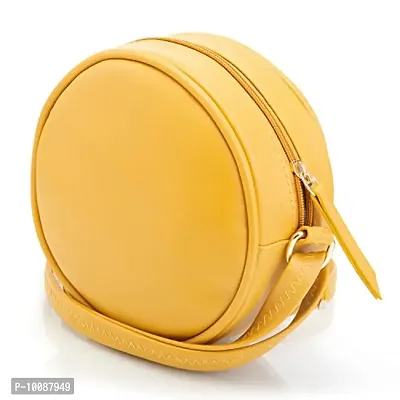 Sacci Mucci Women's sling bag or crossbody round sling bag for women (Mustard)-thumb3