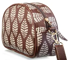 Sacci Mucci Women's Sling Bag or Women's Cross-body Bags - Botanical Abstract Leaves (Brown)-thumb2