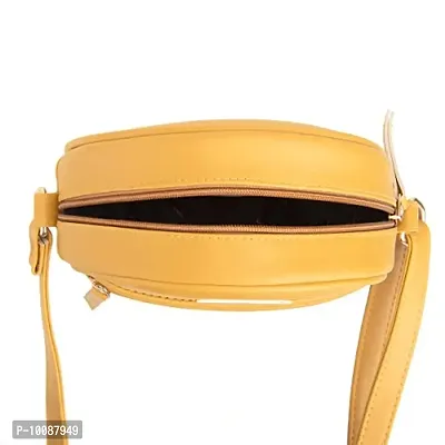 Sacci Mucci Women's sling bag or crossbody round sling bag for women (Mustard)-thumb5