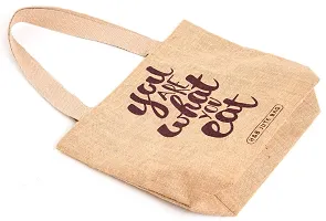 H&B Natural Jute Tote Bag (You are What You eat - Beige)-thumb2